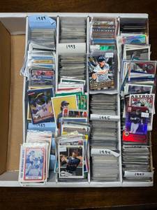 lot 101 image: Large Box of Baseball Cards, Stars, Rookies, Serial #d Cards, All Baseball, 1980s to 2000s