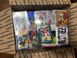 lot 116 image: Large Box Filled With Baseball and Football Cards, Mostly Modern Cards From the Last 10 Years