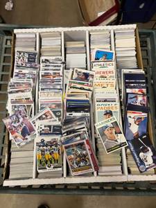 lot 146 image: Large box of Baseball and Football Cards, Mostly From the 1980s to 2010s