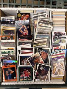 lot 158 image: Large Box of Basketball and Baseball Cards, Loaded With Rookies and Stars