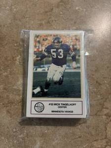 lot 195 image: 1985 Police Minnesota Vikings 25th Anniversary Cards