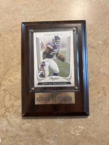 lot 196 image: Minnesota Vikings Adrian Peterson Card Plaque