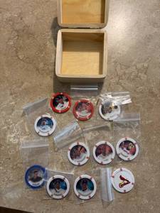 lot 199 image: Baseball Poker Chip Cards With Wooden Box Featuring Star MLB Players Giancarlo Stanton, Adrian Beltre and Felix Hernandez