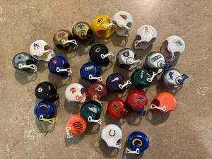 lot 201 image: NFL Football Mini Helmet Pencil Sharpeners 28 Helmets Total