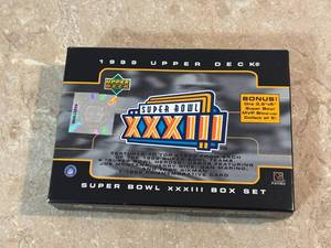 lot 210 image: 1999 Super Bowl Box Card Set, Jerry Rice, John Elway, Troy Aikman, Joe Montana and Others