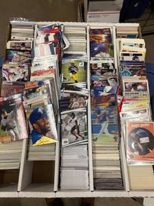 lot 217 image: Large Box of 1990s Baseball and Modern Football Cards