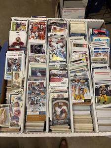 lot 219 image: Large box of Sports Cards, Mostly Football Cards 1980s to Current, Some Baseball and Basketball, Lots of Stars