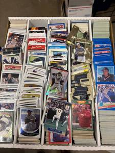 lot 220 image: Large Box of Sports Cards, Baseball, Football, Basketball and Golf Cards, 1980s to Current