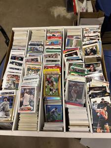 lot 222 image: Huge Box of Sports Cards, Stars, at Least One Serial #d Card Mix of Sports, 1980s to Current