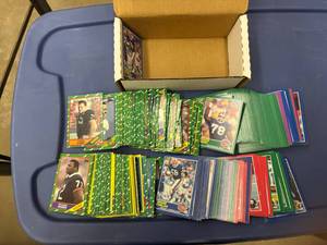 lot 241 image: Box of Old Vintage Football NFL Cards, Includes Howie Long and William Perry Rookie Card