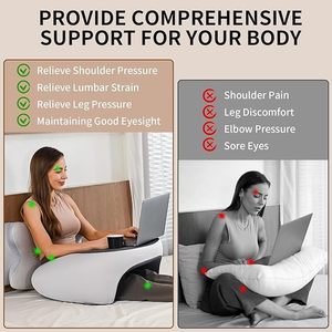 lot 21 image: Olumoon Reading Pillow, Lap Desk Pillow,  Memory Foam Gaming Pillow