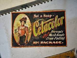 lot 101 image: Vintage Tin Cetacolor Sign 36 x 24