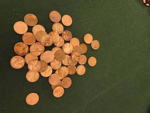 lot 109 image: 50 US Lincoln Wheat Pennies