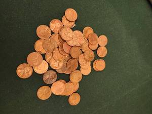 lot 113 image: 50 US Lincoln Wheat Pennies