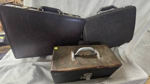 lot 32 image: Metal Tacklebox, and 2 Briefcases