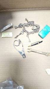 lot 97 image: Lot of Tie Claspsclips-Boy Scout,Turquoise, Snap-On, Pen Pin, Pliers Key Chain