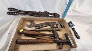 lot 113 image: Assorted Hammers, Wrenches, Bolt Cutters, Misc
