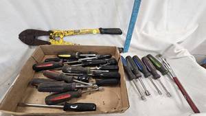 lot 114 image: Pittsburgh Nut Drivers, Bolt Cutter, Screwdrivers