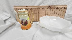 lot 126 image: Misc Vintage Bowls, Small Pitcher.Wash Basin, Vase