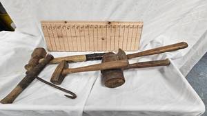 lot 162 image: Vintage Lots, Wooden Mallet, Hammers, Bale Hook