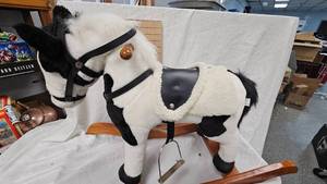 lot 211 image: Chrisha Playful Plush Rocking Horse