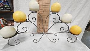 lot 204 image: Silver Candle Holders with Round Candles, great for Centerpiece