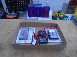 lot 113 image: Flat of meters & test equipment. Used condition. As shown.