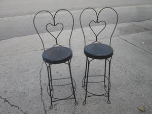 lot 5 image: (RMC) 2 Vintage Tall Wrought Iron I...