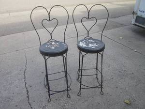 lot 6 image: (RMC) 2 Vintage Tall Wrought Iron I...