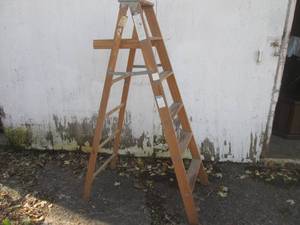 lot 10 image: (UD2) 6 Ft Wood Ladder...