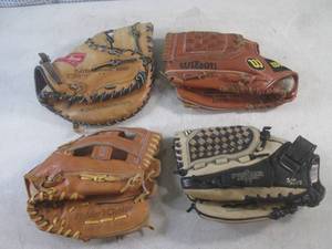 lot 90 image: (CSB) 4 Baseball Gloves - Rawlings,...