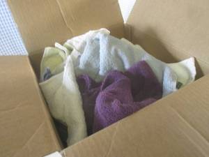 lot 134 image: (A-1) Box Full of Towels and Washcl...