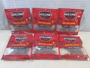 lot 185 image: (B-3) 6 Bags of Jack Links Spicy Re...