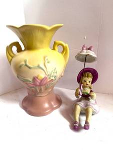 lot 44 image: Gorgeous Hull Vase and Ucago Girl Figurine