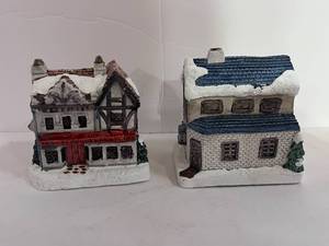 lot 64 image: 2 Vintage A Dickens Christmas Buildings Toy Shoppe and House