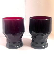 lot 67 image: 2 Viking Georgian Ruby Red Water Glasses