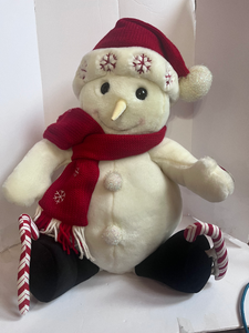 lot 78 image: Vintage Plush Ice Skating Snowman