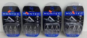 lot 41 image: Montec 125GR Stainless Steel Fixed Blade Broadheads - Lot of 4