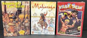 lot 53 image: Set of 3 Avalon Hill Tabletop Board Games Stonewalls Last Battle, Maharaja, Wrasslin