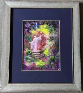 lot 78 image: Framed Original Artwork Spiritual Figure in Enchanted Forest