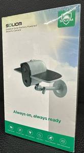 lot 90 image: Soliom Outdoor Solar Battery Powered Security Camera, Sealed