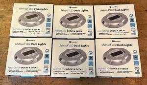 lot 107 image: Set of 6 Boundery LifeProof LED Solar Deck Lights