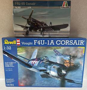 lot 111 image: Revell 132 Vought F4U-1A Corsair and Italeri 172 F4U-4B Corsair Model Kits