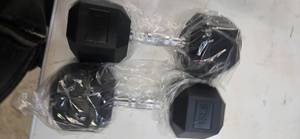 lot 12 image: A pair of 15 LB Hex Dumbbells (NEW)