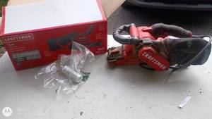 lot 51 image: Craftsman 8 Amp Belt Sander with Dust Bag and Attachments