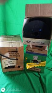 lot 77 image: Lot of 2 Bulk Cable Boxes Southwire CAT5e and RG59U Coaxial