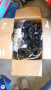 lot 121 image: Box of Assorted Power Cords and Cables