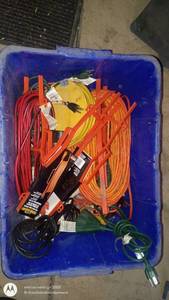lot 156 image: Lot of Extension Cords and Power Strips with Cord Organizers