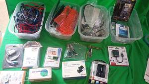 lot 158 image: Lot of Computer Accessories and Parts Cables, Adapters, RAM, PCI Cards