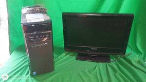 lot 196 image: Lenovo Desktop Computer with Magnavox Monitor and Cables